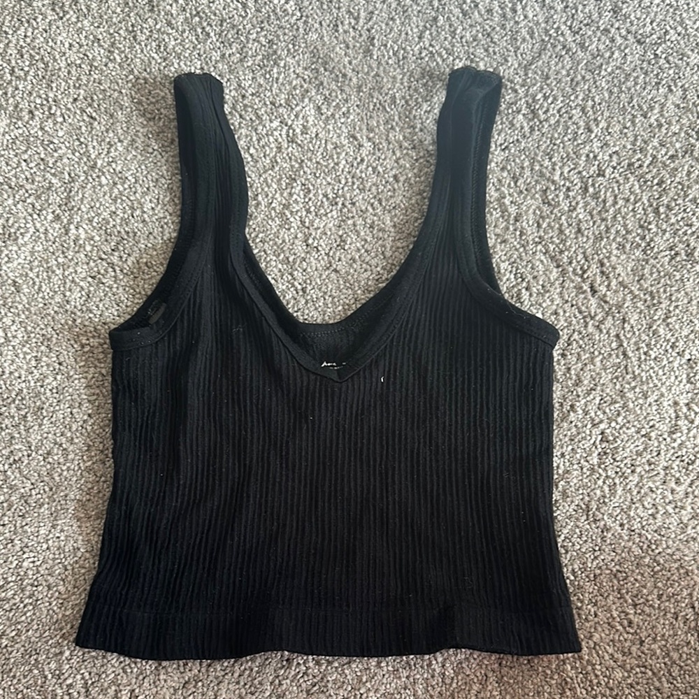 Black Ribbed Women's Tank Top